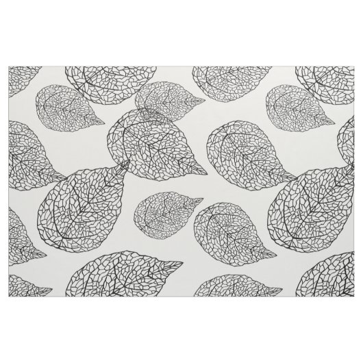 Black And White Abstract Leafs Pattern Stof (Fat Quarter)