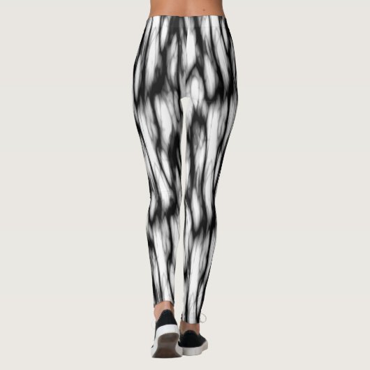 Black and White abstract  Leggings (Achterkant)