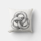 Black and white abstract of three interconnected c kussen (Voorkant)