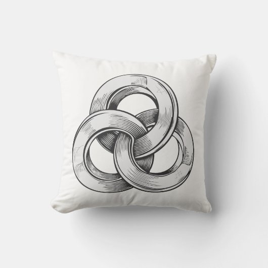 Black and white abstract of three interconnected c kussen (Voorkant)