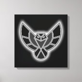 Black and White Abstract Owl in Flight Canvas Afdruk (Voorkant)