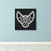 Black and White Abstract Owl in Flight Canvas Afdruk (Insitu (Houten vloer))