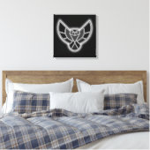 Black and White Abstract Owl in Flight Canvas Afdruk (Insitu (Slaapkamer))