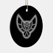 Black and White Abstract Owl in Flight Keramisch Ornament (Rechts)