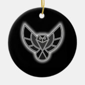 Black and White Abstract Owl in Flight Keramisch Ornament (Voorkant)