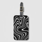 Black and White Abstract Pattern Bagagelabel (Voorkant (verticaal))