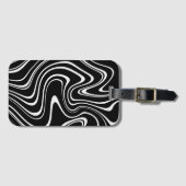 Black and White Abstract Pattern Bagagelabel (Voorkant (horizontaal))
