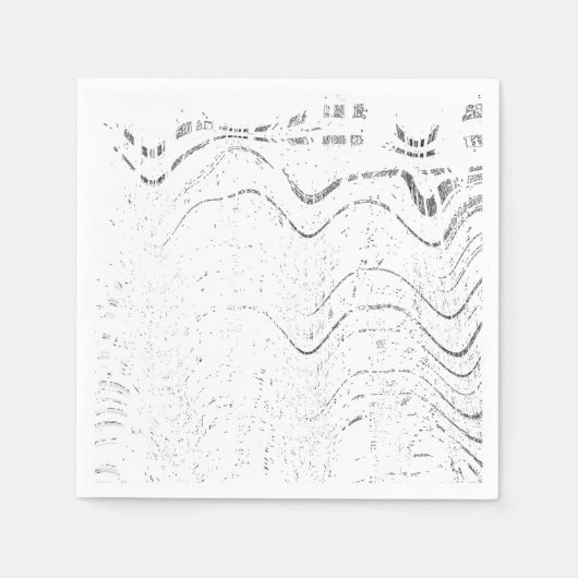 Black And White Abstract Swirl Rustic Wedding Servet (Voorkant)