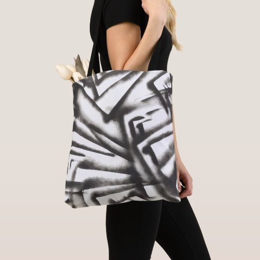 Black and White Abstract Tote Bag (Dichtbij)