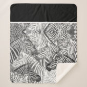 Black and White Abstract Zebra Art Sherpa Deken (Voorkant)