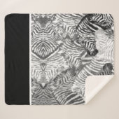 Black and White Abstract Zebra Art Sherpa Deken (Voorkant (horizontaal))