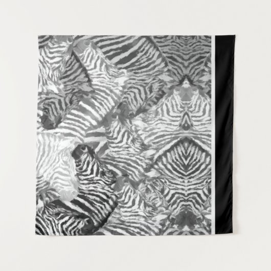 Black and White Abstract Zebra Art Wandkleed (Voorkant (horizontaal))