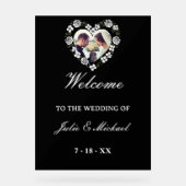 Black and White Acrylic Wedding Welcome Sign Acryl Bord (Voorkant)