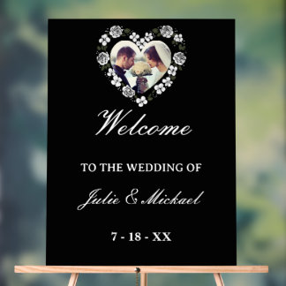 Black and White Acrylic Wedding Welcome Sign Acryl Bord