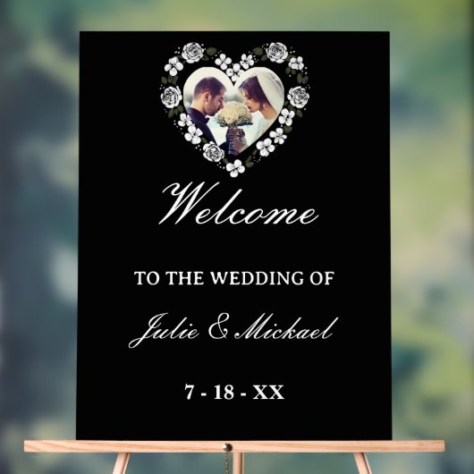 Black and White Acrylic Wedding Welcome Sign Acryl Bord (Neutraal)