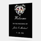 Black and White Acrylic Wedding Welcome Sign Acryl Bord (Hoek)