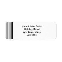 black and white address label