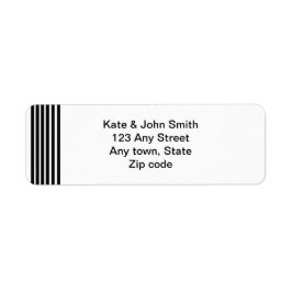 black and white address label