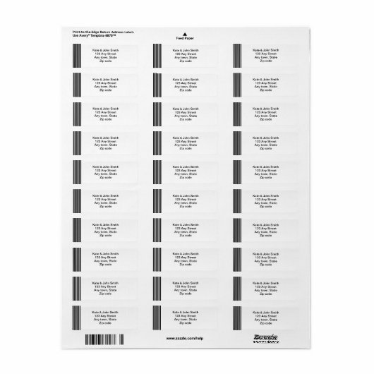 black and white address label (Full Sheet)