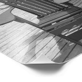 Black and White Adirondack Chairs Photo Print Foto Afdruk (Hoek)