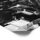 Black and White Aerial City Skyline Night Poster (Hoek)