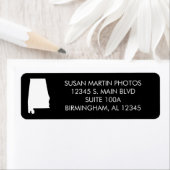 Black and White Alabama Modern Minimalist Etiket (Insitu)