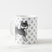 Black and White Alaskan Klee Kai Cute Dog & Paws Koffiemok (Voorkant links)