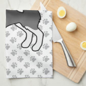 Black and White Alaskan Malamute Cute Dog Theedoek (Quarter Fold)