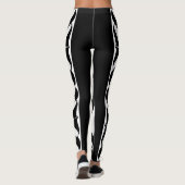 Black and White Aleph Symbol Reflection Leggings (Achterkant)