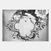 Black and White Alice in Wonderland  Lijst Inpakpapier Vel (Voorkant)