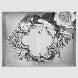 Black and White Alice in Wonderland Lijst Tissuepapier