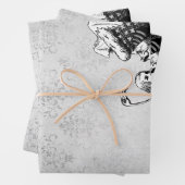 Black and White Alice in Wonderland met Duchess Inpakpapier Vel (In situ)