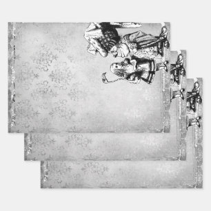 Black and White Alice in Wonderland met Duchess Inpakpapier Vel