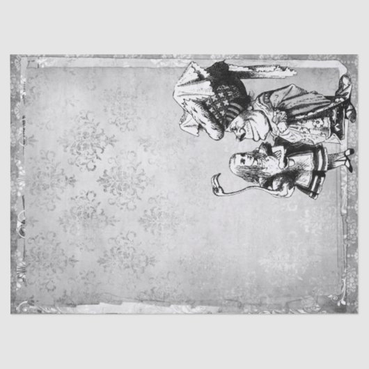 Black and White Alice in Wonderland met Duchess Tissuepapier (Voorkant)