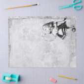 Black and White Alice in Wonderland met Flamingo Tissuepapier (Craft)