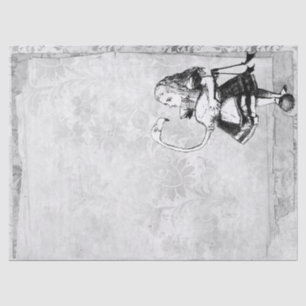 Black and White Alice in Wonderland met Flamingo Tissuepapier