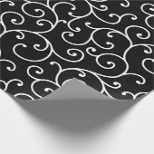 Black and White allover seamless scroll designpatt Cadeaupapier (Hoek)
