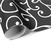 Black and White allover seamless scroll designpatt Cadeaupapier (Rol Hoek)