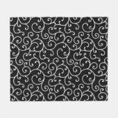 Black and White allover seamless scroll designpatt Fleece Deken (Voorkant (Horizontaal))