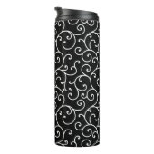 Black and White allover seamless scroll designpatt Thermosbeker (Geroteerd rechts)