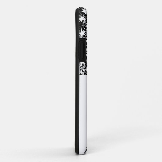 Black and White American Flag iPhone Case (Achterkant/rechts)