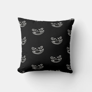 Black and White Angry Jack O Lantern Halloween Kussen