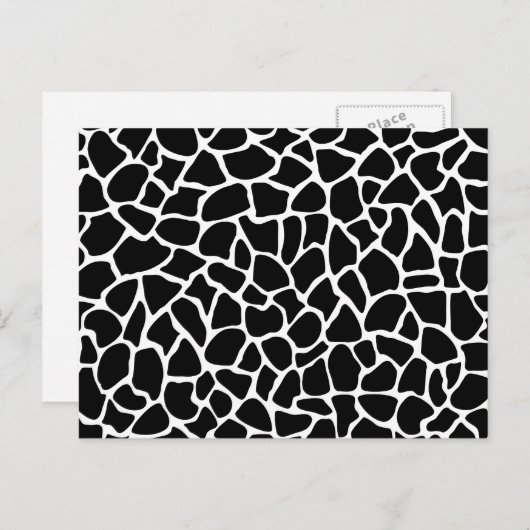 Black and White Animal Print Giraffe Pattern Briefkaart (Voorkant / Achterkant)