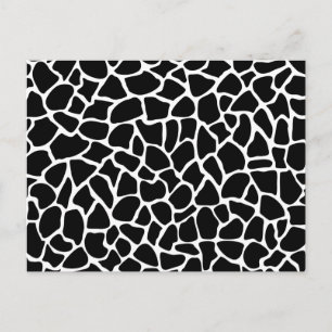 Black and White Animal Print Giraffe Pattern Briefkaart