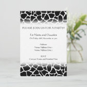 Black and White Animal Print Giraffe Pattern Kaart (Staand voorkant)