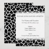 Black and White Animal Print Giraffe Pattern Kaart (Voorkant / Achterkant)