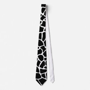 Black and White Animal Print Giraffe Pattern Stropdas