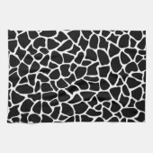 Black and White Animal Print Giraffe Pattern Theedoek (Horizontaal)