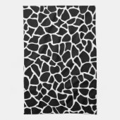 Black and White Animal Print Giraffe Pattern Theedoek (Verticaal)