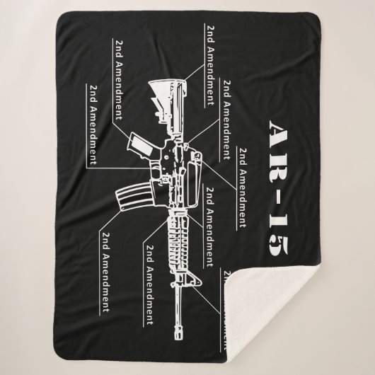 Black and White AR-15 Parts Identification  Sherpa Deken (Voorkant)